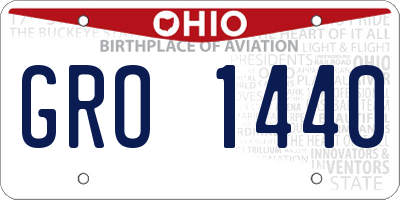 OH license plate GRO1440