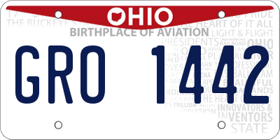 OH license plate GRO1442