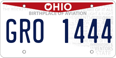 OH license plate GRO1444