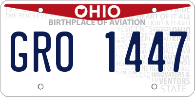 OH license plate GRO1447