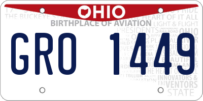 OH license plate GRO1449