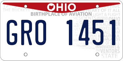 OH license plate GRO1451