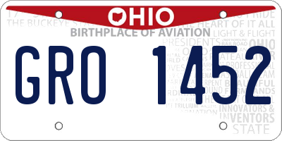 OH license plate GRO1452