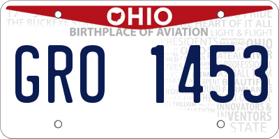 OH license plate GRO1453