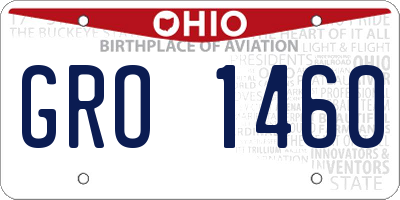 OH license plate GRO1460
