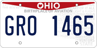 OH license plate GRO1465