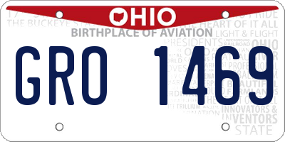 OH license plate GRO1469