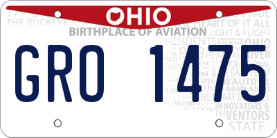 OH license plate GRO1475