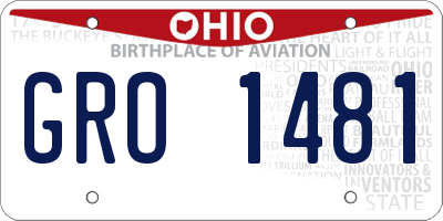 OH license plate GRO1481