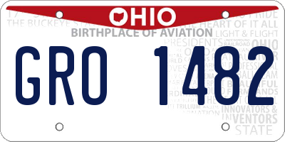 OH license plate GRO1482