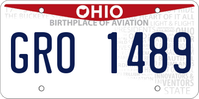 OH license plate GRO1489