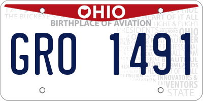 OH license plate GRO1491