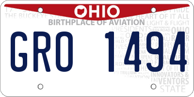 OH license plate GRO1494