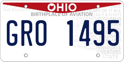 OH license plate GRO1495
