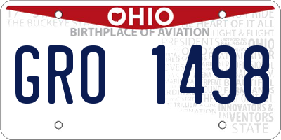 OH license plate GRO1498