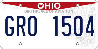 OH license plate GRO1504