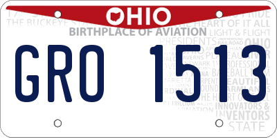 OH license plate GRO1513