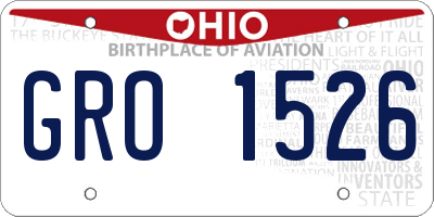 OH license plate GRO1526