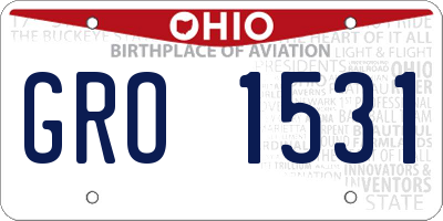 OH license plate GRO1531