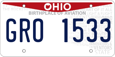 OH license plate GRO1533