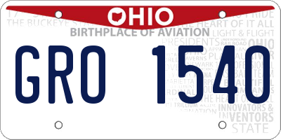 OH license plate GRO1540