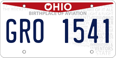 OH license plate GRO1541
