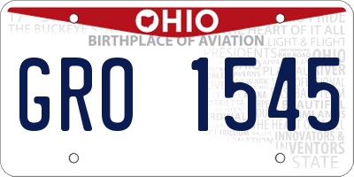 OH license plate GRO1545