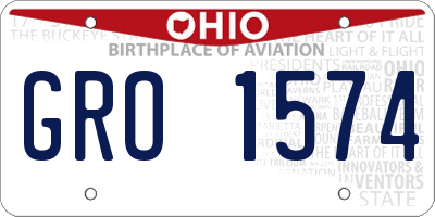OH license plate GRO1574