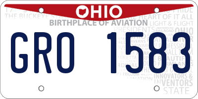 OH license plate GRO1583
