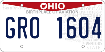 OH license plate GRO1604
