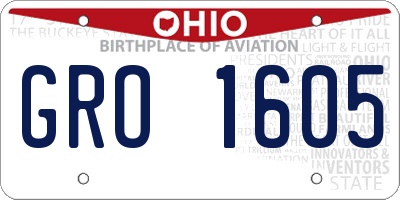 OH license plate GRO1605