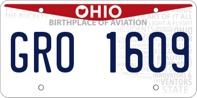 OH license plate GRO1609