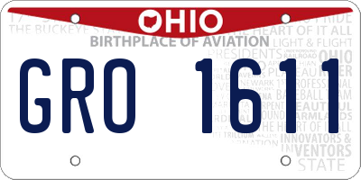 OH license plate GRO1611