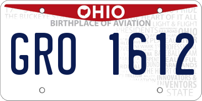 OH license plate GRO1612