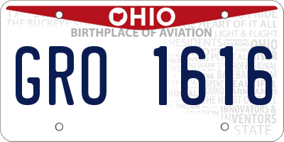 OH license plate GRO1616