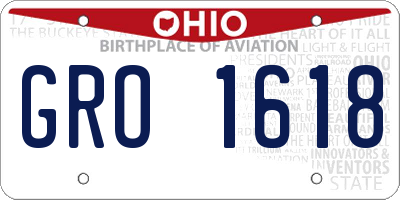 OH license plate GRO1618