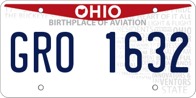 OH license plate GRO1632