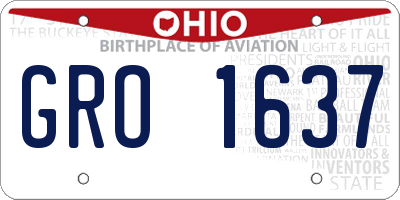 OH license plate GRO1637