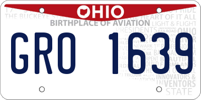 OH license plate GRO1639