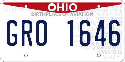 OH license plate GRO1646