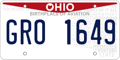 OH license plate GRO1649