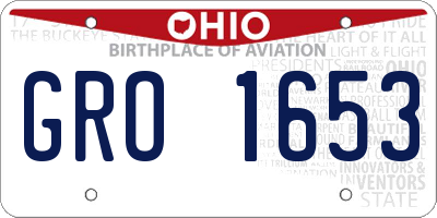 OH license plate GRO1653