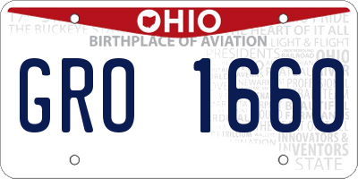 OH license plate GRO1660