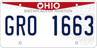 OH license plate GRO1663