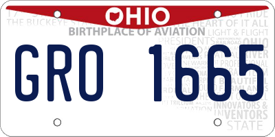 OH license plate GRO1665