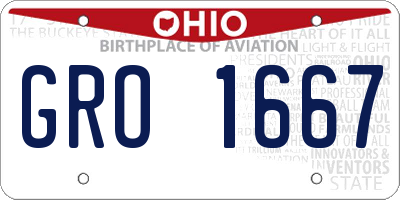 OH license plate GRO1667