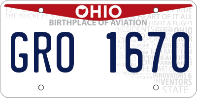 OH license plate GRO1670