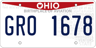 OH license plate GRO1678