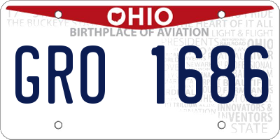 OH license plate GRO1686