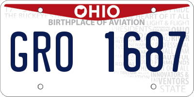 OH license plate GRO1687